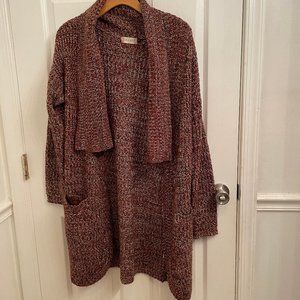 Altar'd State Open Front Cardigan Sweater Duster Pockets Med Mauve size M